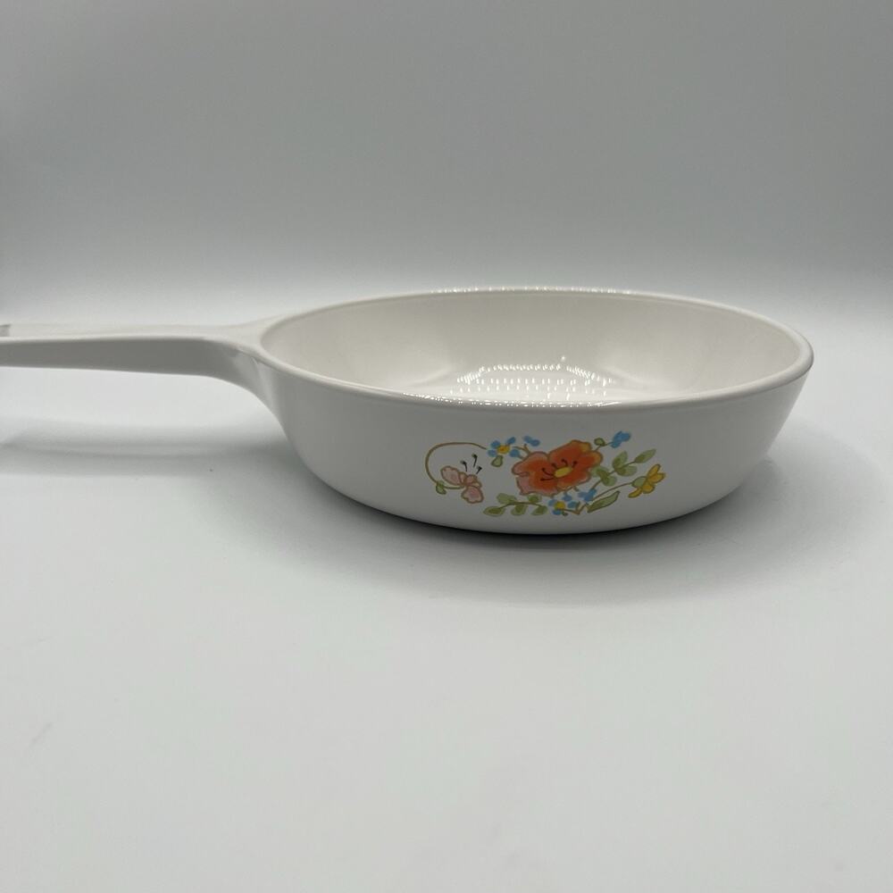 Vintage CorningWare F-83-B 6.5” Skillet Frying Pan Floral Butterfly Pattern